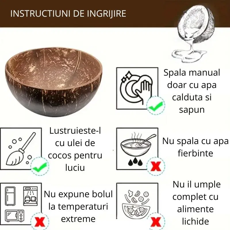 Set 2 boluri din coaja de nuca de cocos [9]