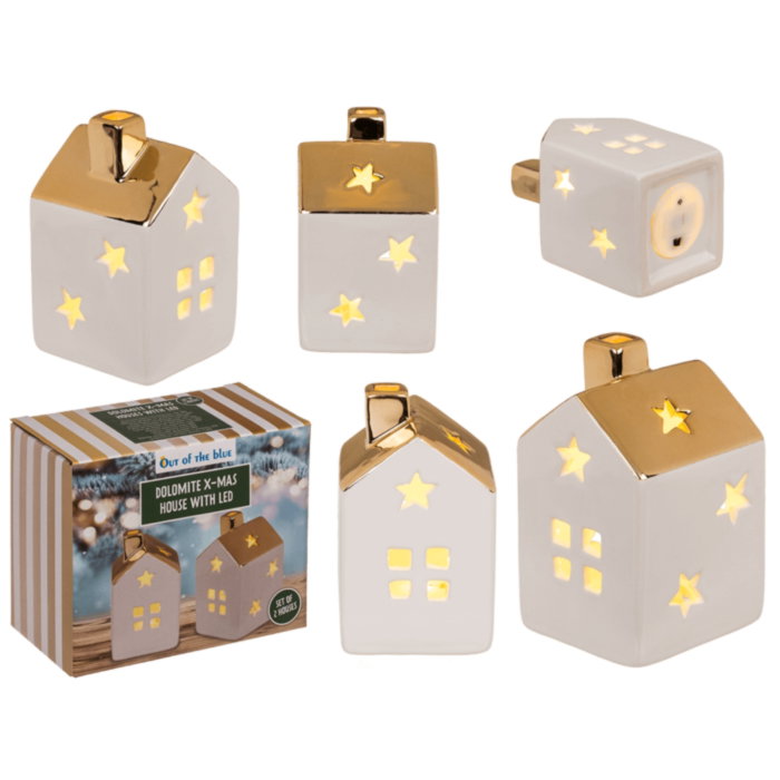 Set 2 casute magice de Craciun cu LED [8]