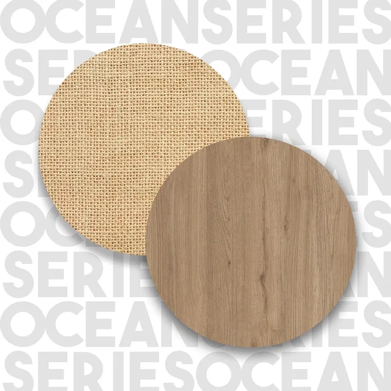 Set 2 mese suprapuse nuc stejar cu picioare metalice 51x52,8 cm [6]