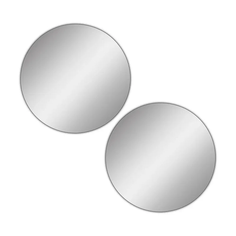 Set 2 oglinzi rotunde, argintii, 30 cm diametru, acrilice, decor modern [4]