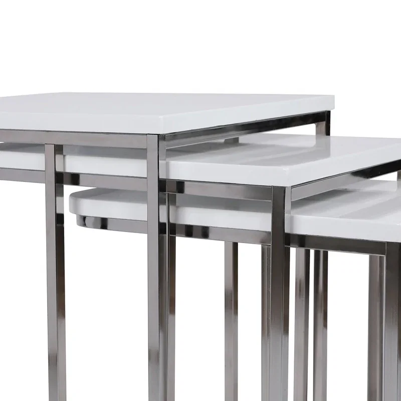 Set 3 mese suprapuse Zigon, alb, structura metalica [3]