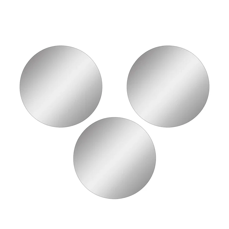 Set 3 oglinzi rotunde, argintii, 30 cm diametru, acrilice, montaj usor [5]