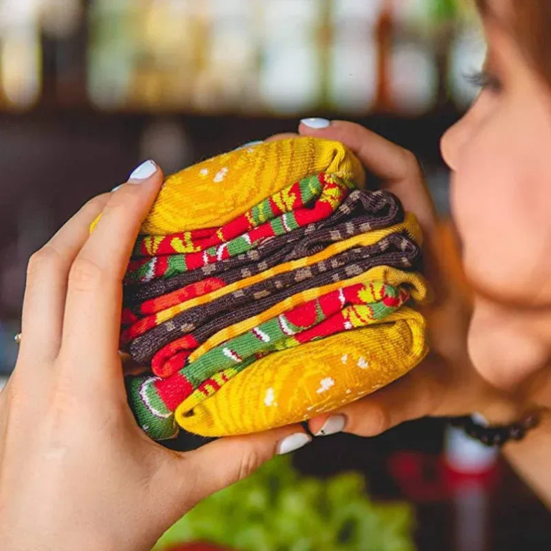 Set 3 perechi sosete amuzante hamburger [8]