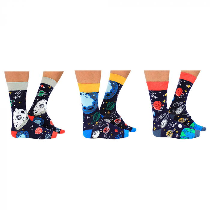 Set 3 perechi sosete colorate cu planete [2]