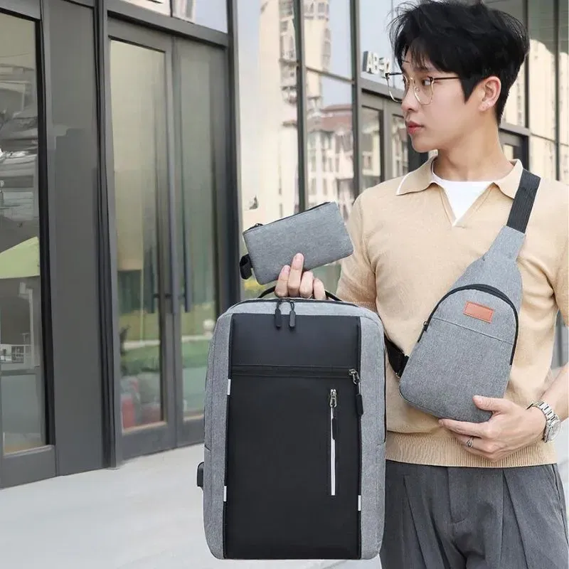 Set 3 piese Rucsac Smart Pack Gri [1]