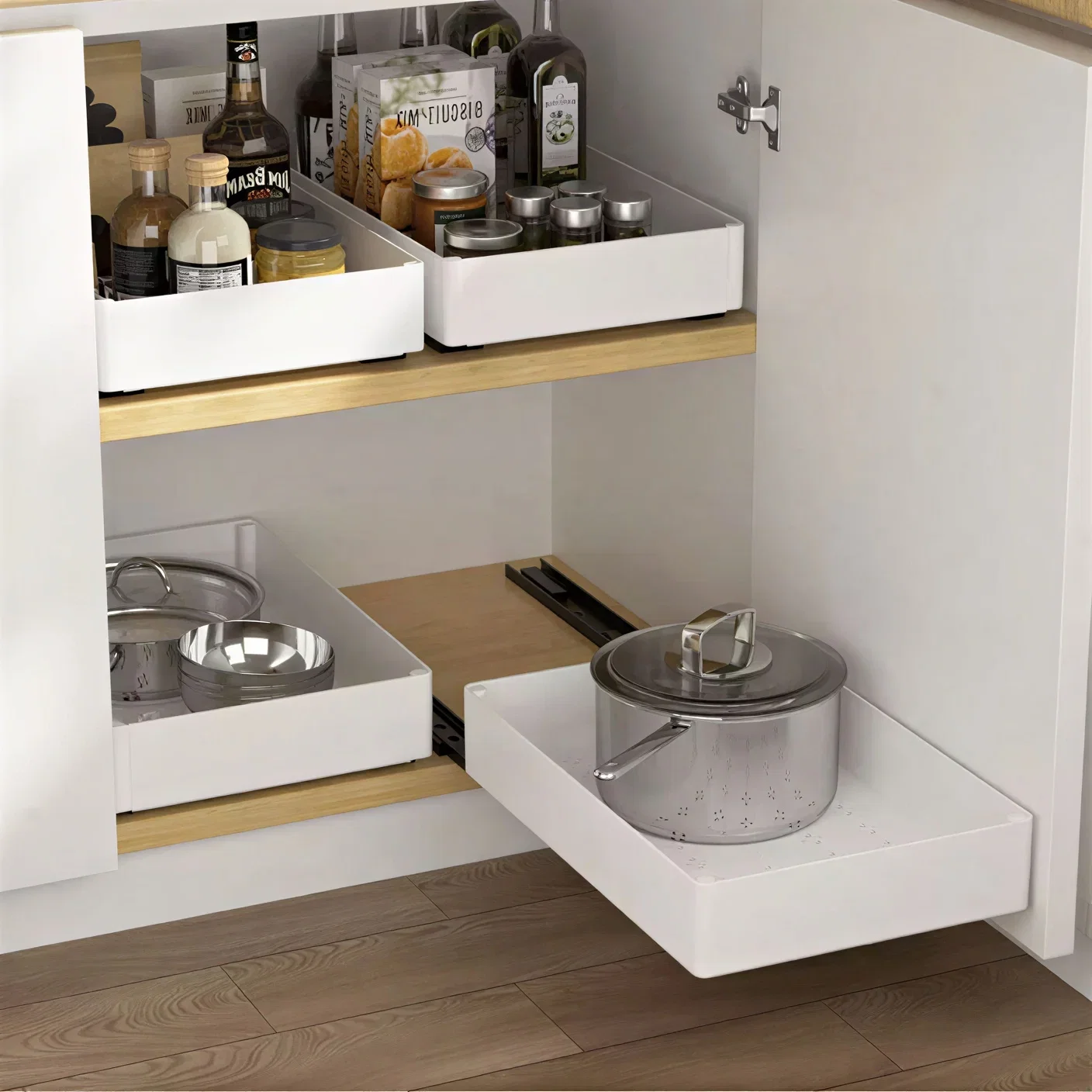 Set 3 sertare glisante soft close, extragere totala [3]