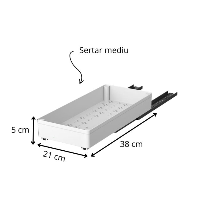 Set 3 sertare glisante soft close, extragere totala [11]