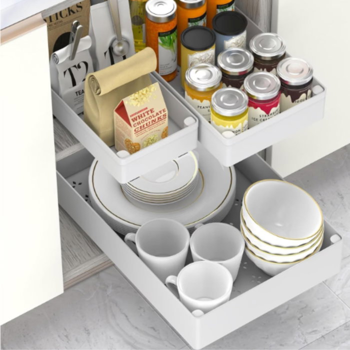Set 3 sertare glisante soft close, extragere totala [1]