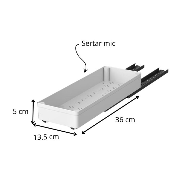 Set 3 sertare glisante soft close, extragere totala [12]