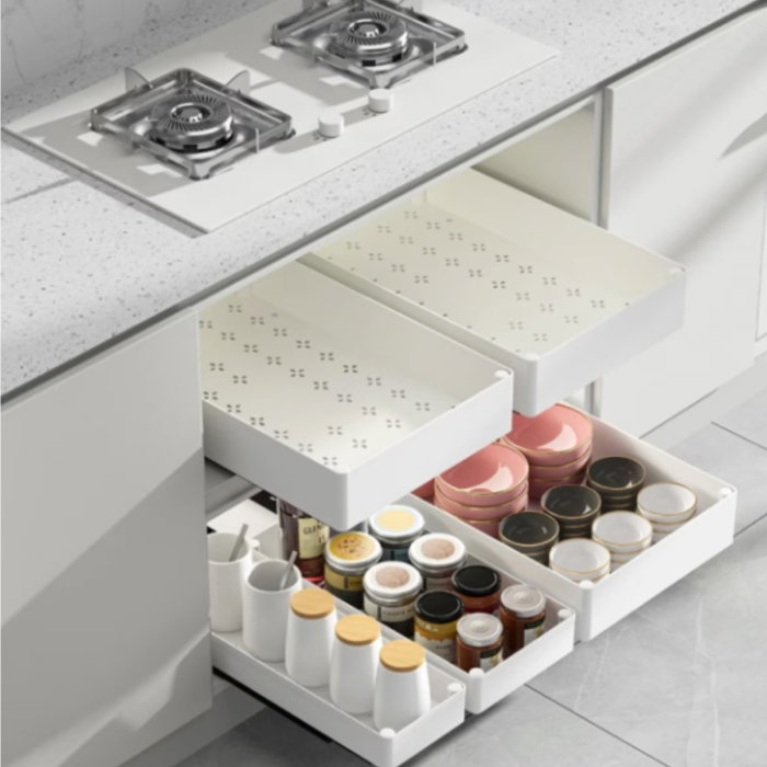 Set 3 sertare glisante soft close, extragere totala [7]