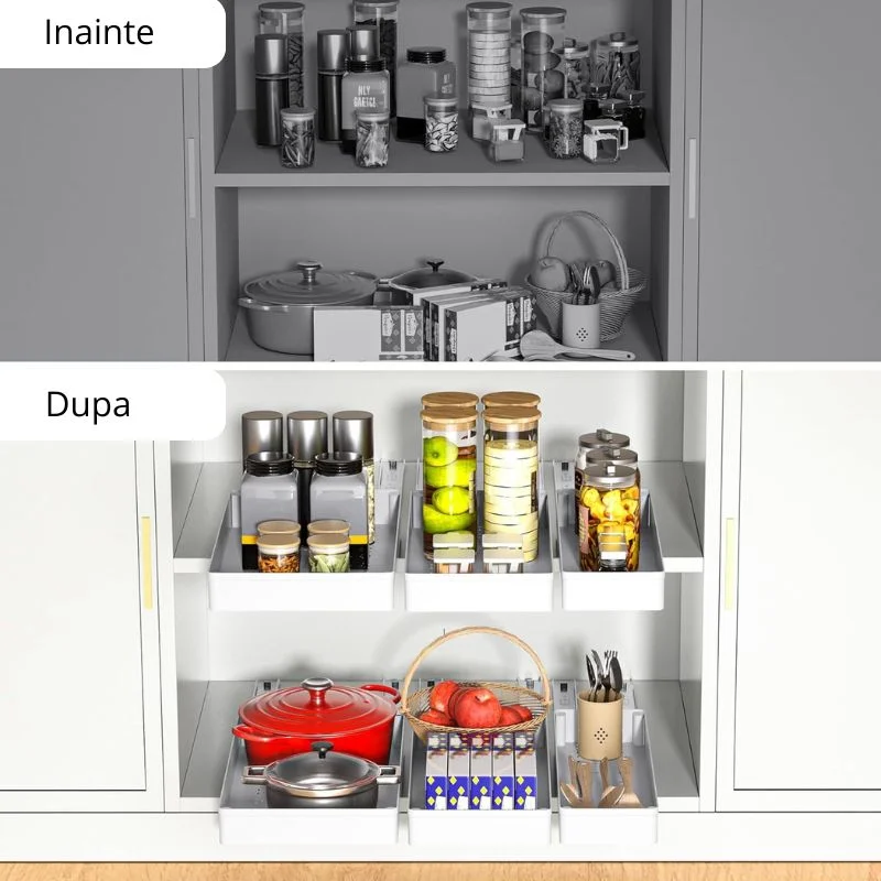 Set 3 sertare glisante soft close, extragere totala [13]