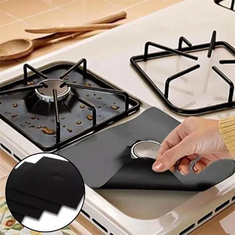 Set 4 folii teflon pentru aragaz reutilizabile si lavabile [1]