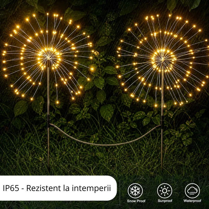 Set 4 lampi solare decorative cu 320 LED-uri, rezistente la apa, IP65 [10]
