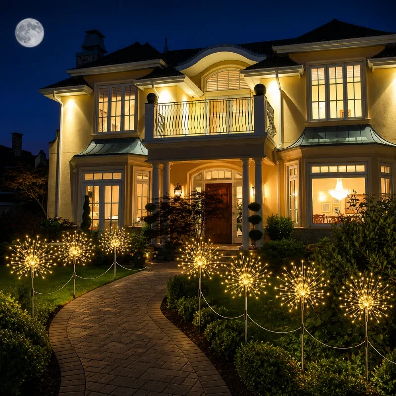 Set 4 lampi solare decorative cu 320 LED-uri, rezistente la apa, IP65 [3]
