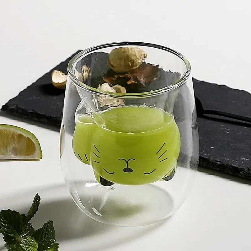 Set 4 Pahare cu Pereti Dubli Black Cat [10]