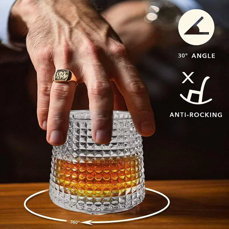 Set 4 Pahare whiskey Deluxe Rotating Diamond [6]