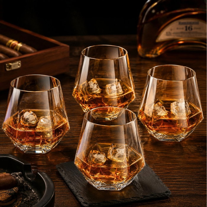 Set 4 Pahare whiskey design Diamant [1]