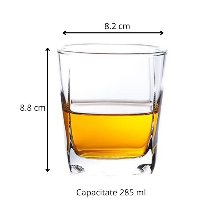 Set 4 Pahare whiskey Large Square [7]