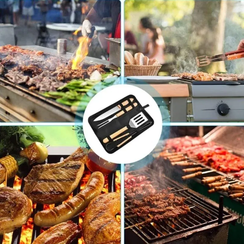 Set 4 ustensile gratar cu husa Oxford [8]