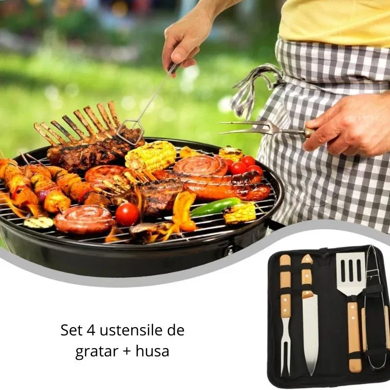 Set 4 ustensile gratar cu husa Oxford [7]