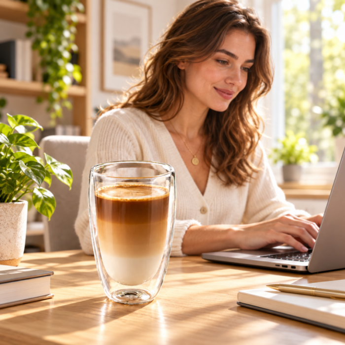 Set 6 Pahare Cafea cu Pereti Dubli 450 ml [5]