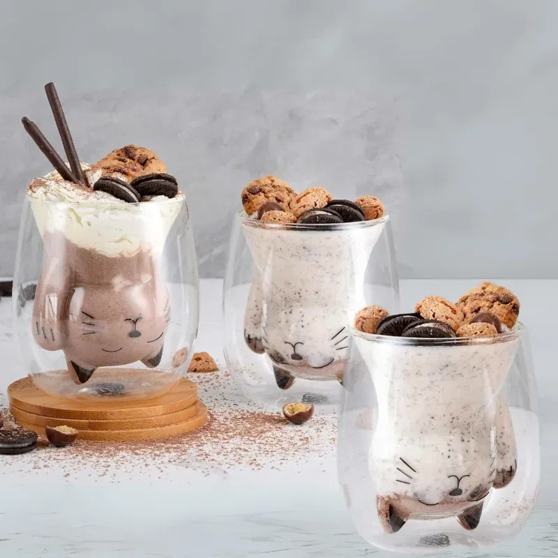 Set 6 Pahare cu Pereti Dubli Black Cat [1]