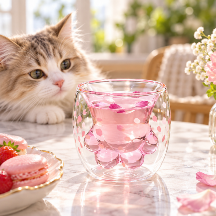 Set 6 Pahare cu Pereti Dubli Kitty Paw [3]