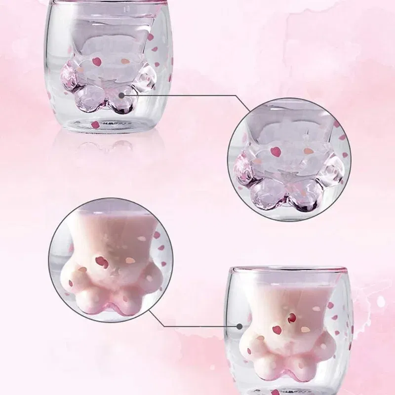 Set 6 Pahare cu Pereti Dubli Kitty Paw [7]