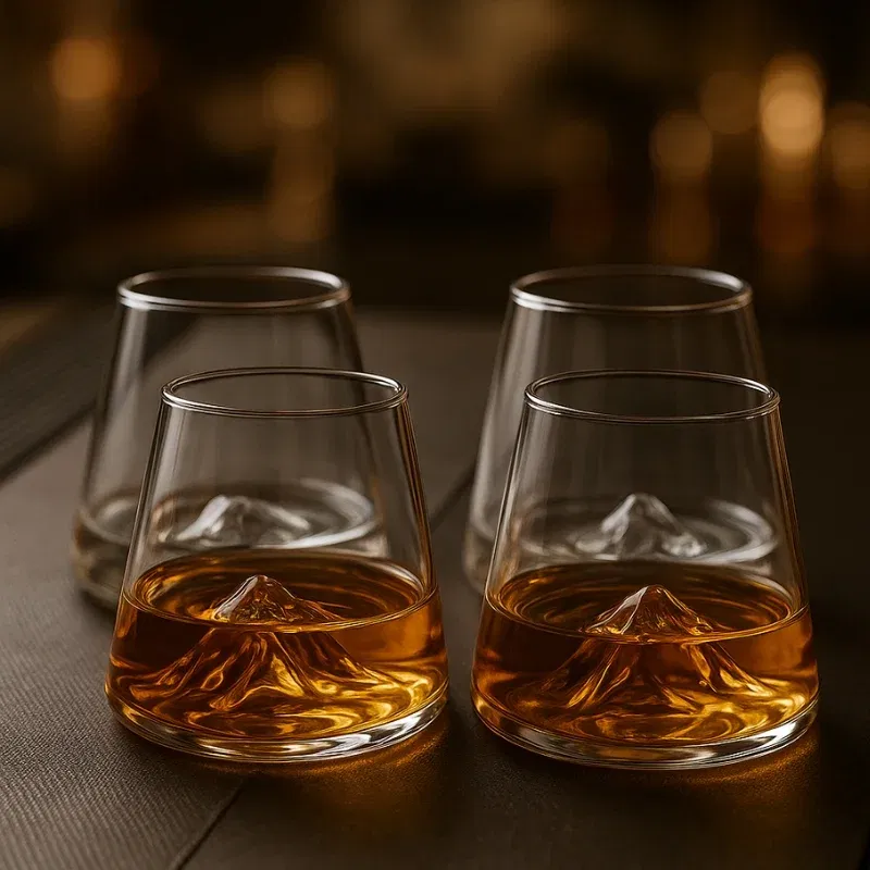 Set 6 pahare de bere cu munte, din sticla borosilicata 250ml, Varful Berarilor [2]