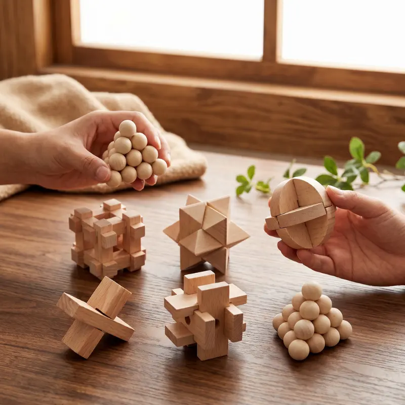 Set 6 Puzzle-uri din Lemn Kongming Lock [2]