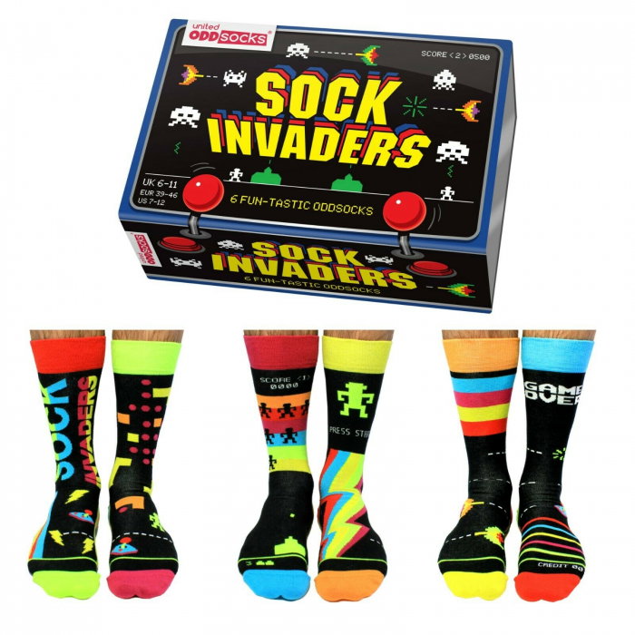Set 6 sosete colorate Fun-Tastic Sock Invaders [4]