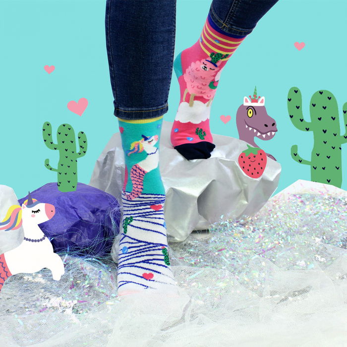 Set 6 sosete colorate Unicorn Vs Llama [1]