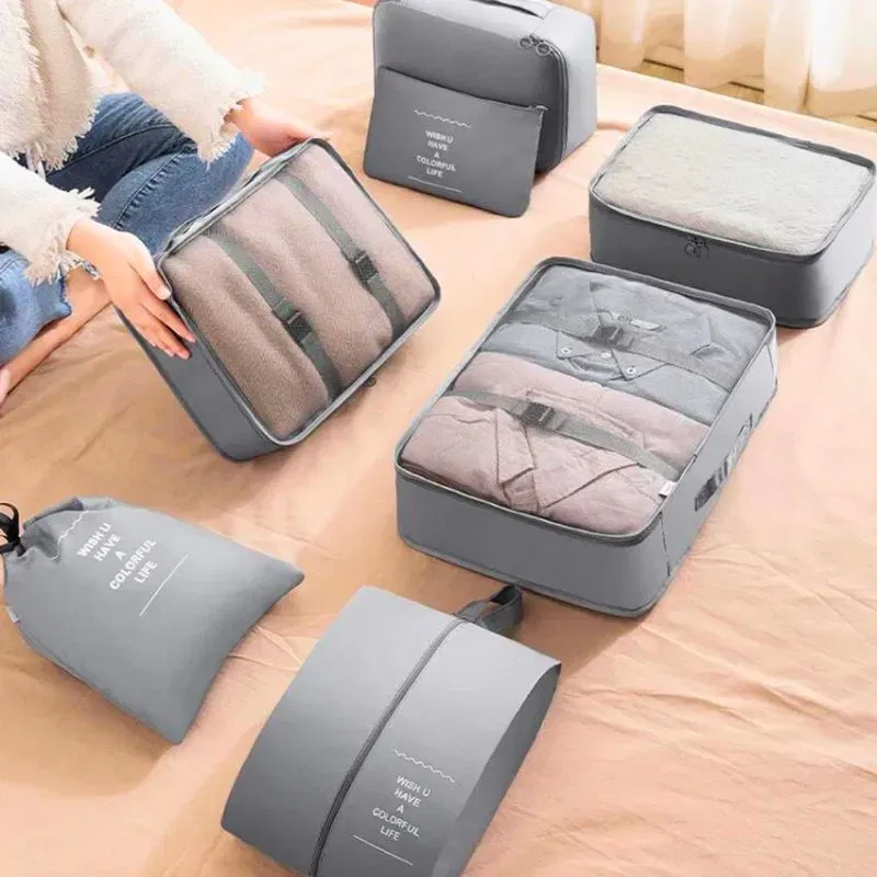 Set 7 huse organizare bagaj Gri [2]