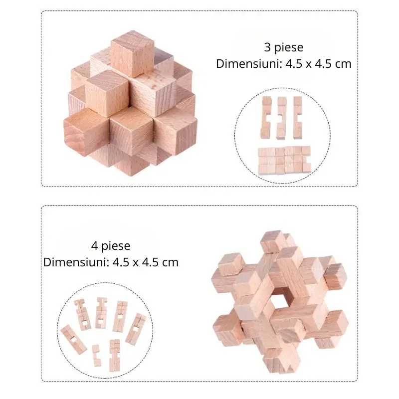 Set 9 Puzzle-uri din Lemn Kongming [7]