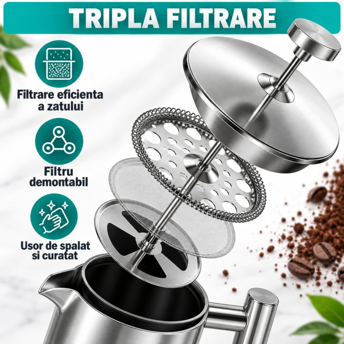 Set cadou Cafea cu Stil Infuzor si accesorii Silver [8]