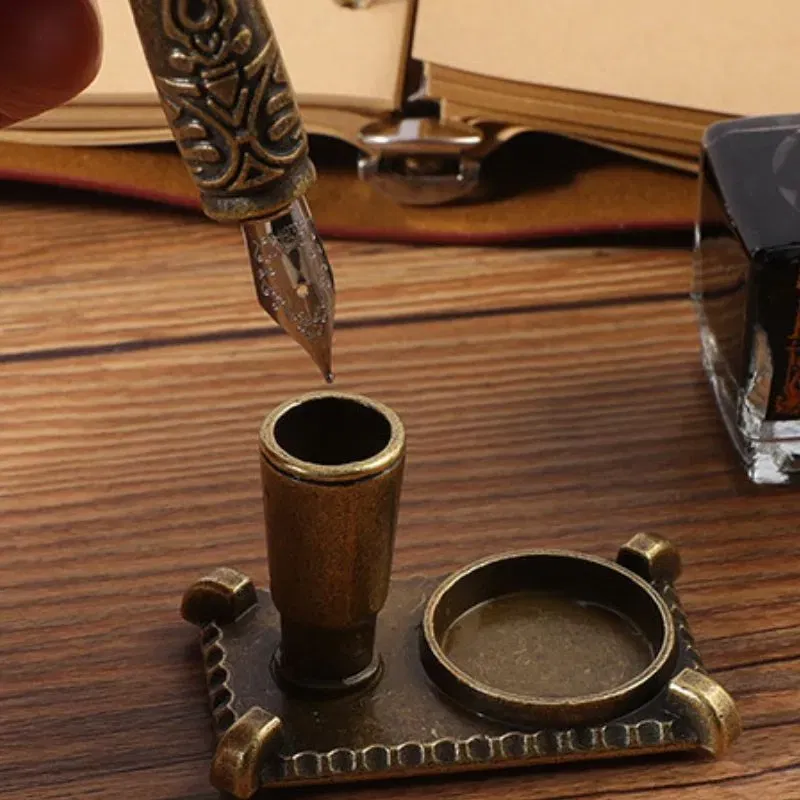 Set cadou Caligrafie Vintage cu Jurnal si Pana Verde [6]