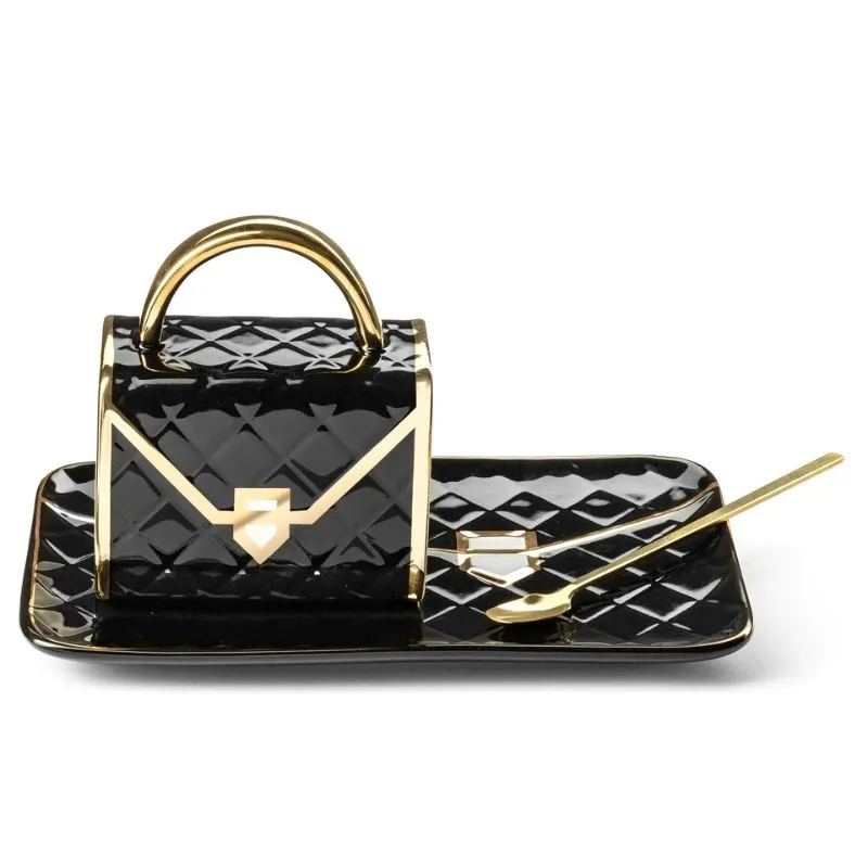 Set Cadou Cana si Suport Tip Geanta Negru [5]