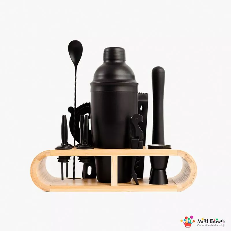 Set cadou Cocktail Shaker Mixology cu 11 accesorii 750ml Negru [27]