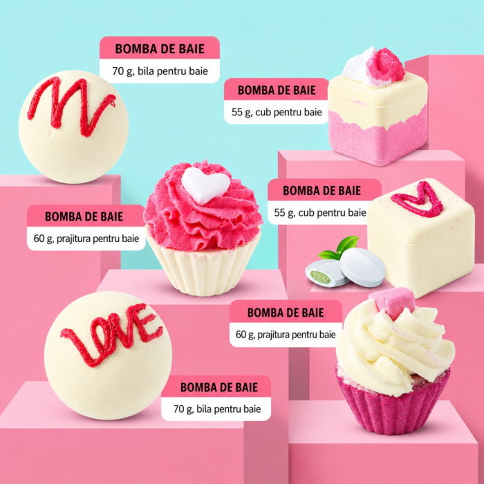 Set Cadou cu 6 Bombe de Baie, Love Edition [8]