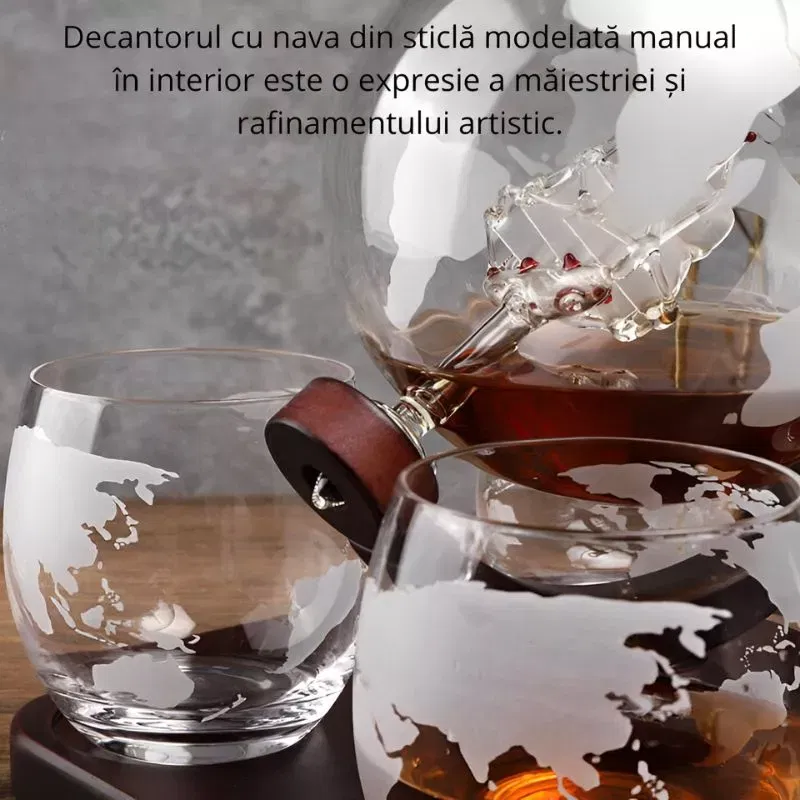 Set cadou decantor Glob Pamantesc cu 4 pahare Deluxe [22]