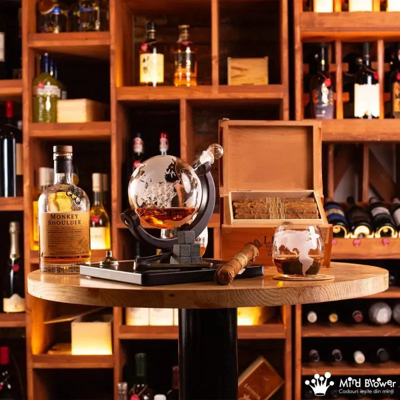 Set cadou decantor Glob Pamantesc cu 4 pahare Deluxe [5]