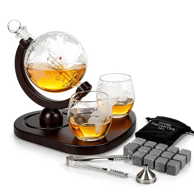 Set cadou decantor Glob Pamantesc cu doua pahare Deluxe [16]