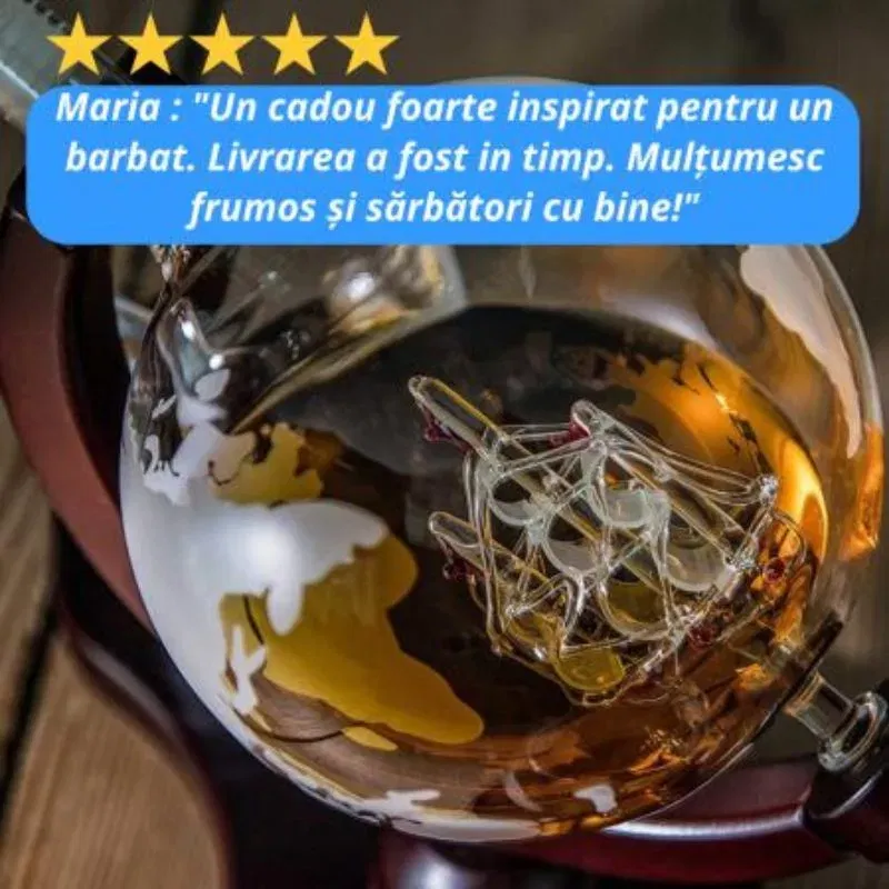 Set cadou decantor Glob Pamantesc cu doua pahare Deluxe [22]