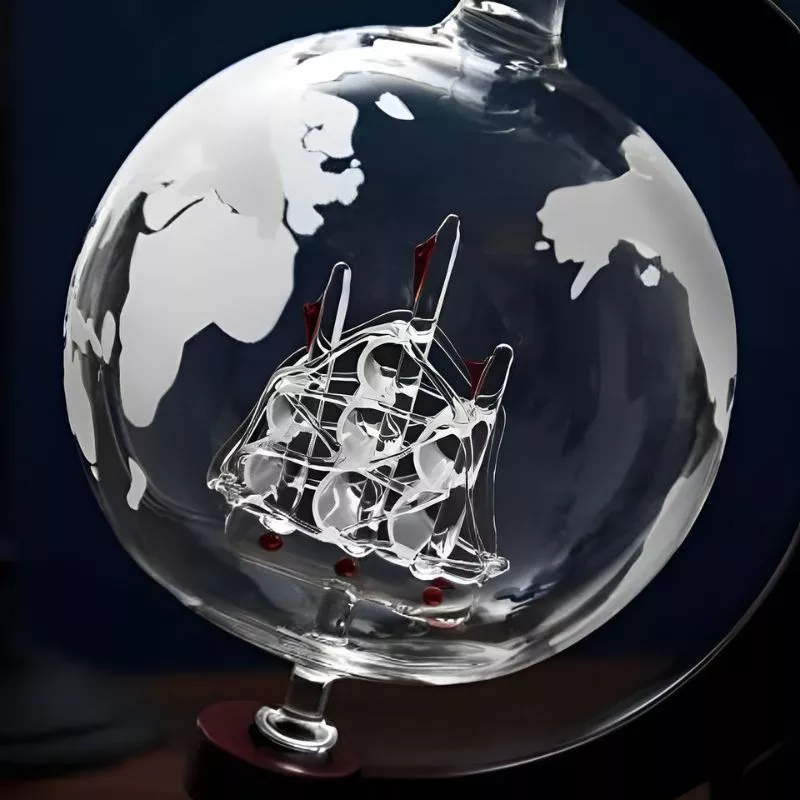 Set cadou decantor Glob Pamantesc cu doua pahare Deluxe [8]