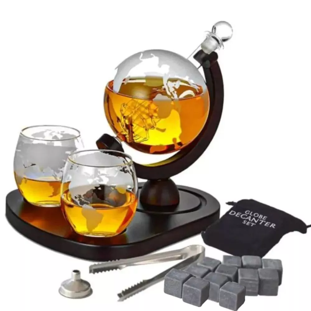 Set cadou decantor Glob Pamantesc cu doua pahare Deluxe [15]