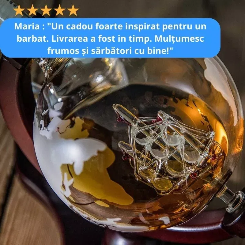 Set cadou decantor Glob Pamantesc cu doua pahare Epique [37]