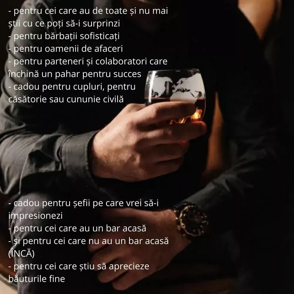 Set cadou decantor Glob Pamantesc cu doua pahare Epique [12]