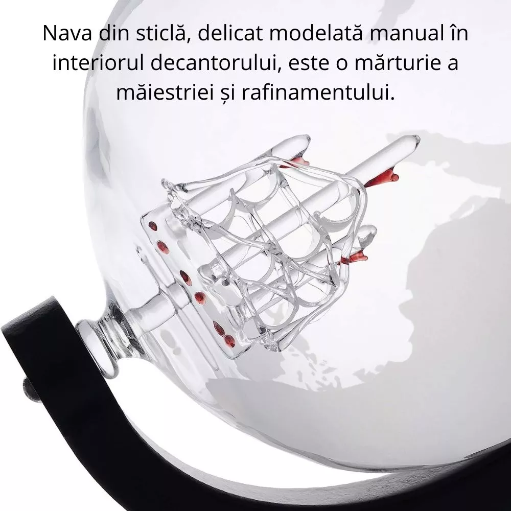 Set cadou decantor Glob Pamantesc cu doua pahare Epique [22]