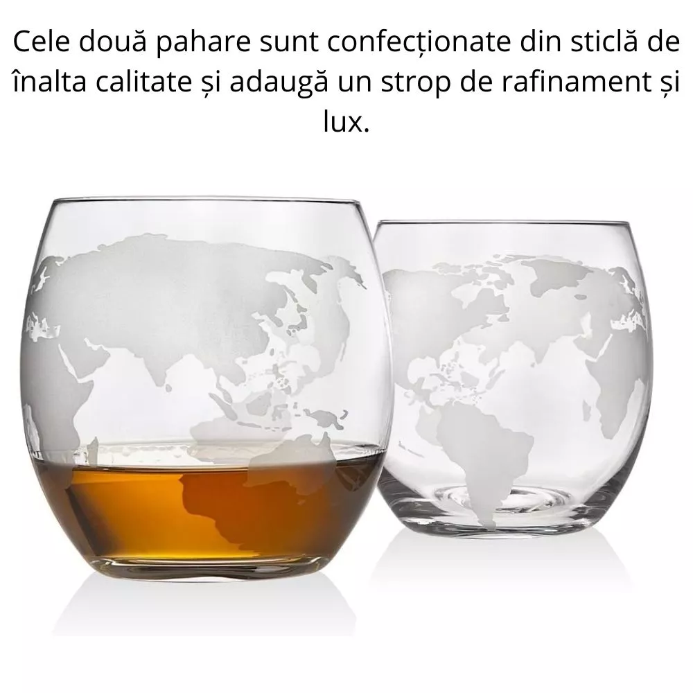 Set cadou decantor Glob Pamantesc cu doua pahare Epique [20]
