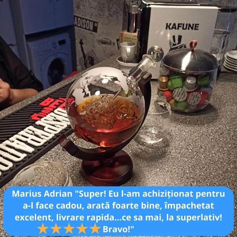 Set cadou decantor Glob Pamantesc cu doua pahare Epique [34]